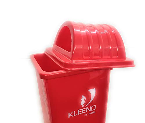 Image of Cello Kleeno Dome Lid Plastic Garbage Dustbin Bucket 110 Ltr - Red - Manual-Lift