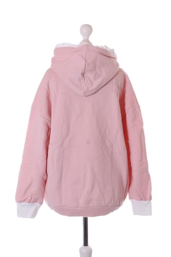 Kawaii-Story TS-367 damska bluza z kapturem bluza z kapturem sweter pastelowy gotycki zając motyw różowy, liliowy, Rozmiar uniwersalny
