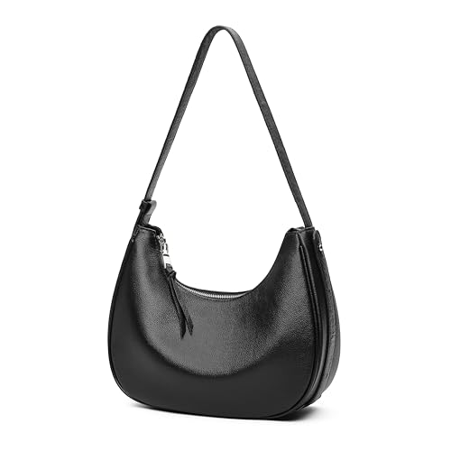 Image of DORIS & JACKY Leather Hobo Bag For Women Chic Crescent Shoulder Purse