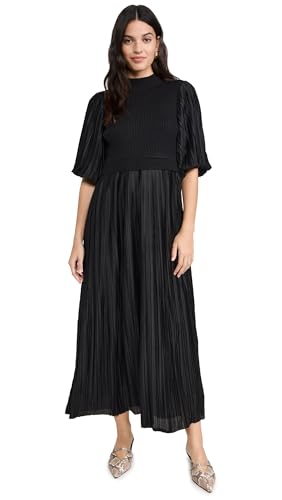 english factory pleated collared long sleeve midi dress Pleated Collared Long Sleeve Midi Dress  English Factory