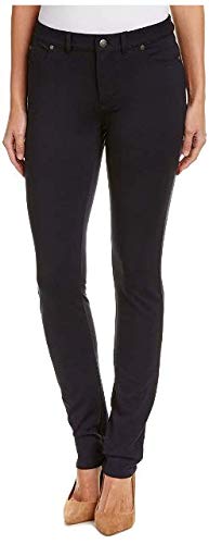 Foxcroft Women's Marni Solid Ponte Pant, Navy, 6