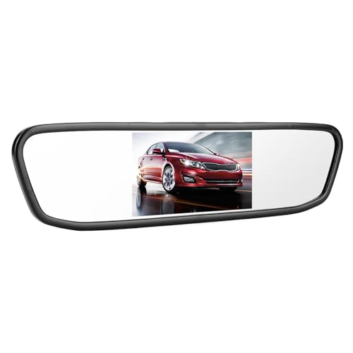 Image of 4.3in IP68 Backup Camera and Monitor Kit, AV1 and AV2 LCD Backup Mirror Monitor and Car Rear View Camera Kit with Resolution: 480 H x272 V, Night Vision Reversing Camera