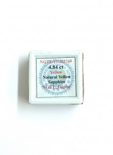 Image of Naman Gem Testing Lab Natural Yellow Sapphire Pukhraj, Oval Mixed Cut, 4.84 Carat Certified Corundum Gemstone