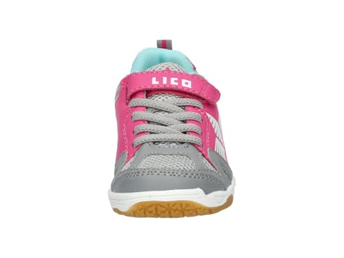 Lico Unisex Kinder Sport Vs Hallenturnschuhe, Grau Pink, 28 EU – Ansicht 3