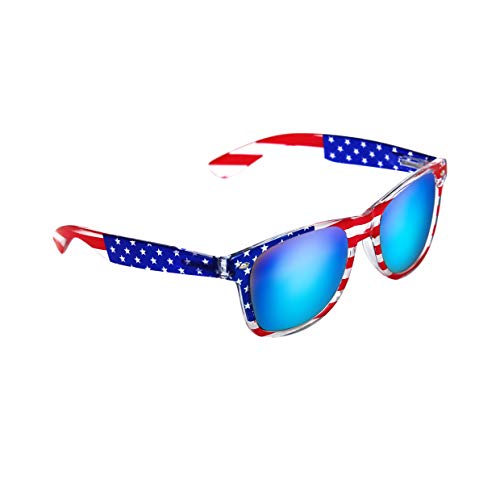 LADY&HOME 3 Pairs American Patriot Flag Beach and July 4th Series Sunglasses -Red/Blue/Grey Lens2