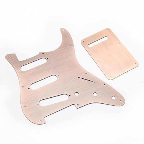 Unxuey SSS Guitar Pickguard and Back Plate Set including Guitar Wiring Harness, Potentiometer Knob, Strings, Screwdrivers - Image 2