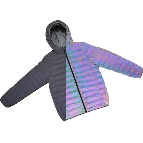 SeeBright Chaquetas Acolchadas Reflectantes para Niños Abrigos, Arco Iris, 11-12 años