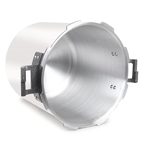 Image of Time Saver ISI Mark Commercial Hard Anodized Aluminum Outer Lid Handi Pressure Cooker - (Silver, 60L)