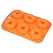 Formy do Ciast Silikonowe Okrągłe Foremki do Ciast Czekoladowych Taca Nieprzywierające Foremki do Pączków Kuchenne Narzędzie do Pieczenia w Piekarniku 6-siatki(orange)