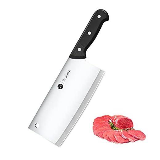 Cleaver Knife - 7 Inches Meat Cleaver, Stainless Steel Chinese Chef Knife, Full-tang Blade with Ergonomic Handle for Home and Restaurant