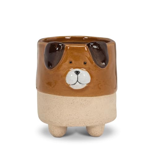 212 Main 3.5 in. Dog on Legs Planter Brown - Small