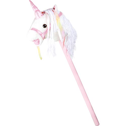 Small Foot- Caballo de Palo, Unicornio Blanco Caballitos de Madera, Color (1)