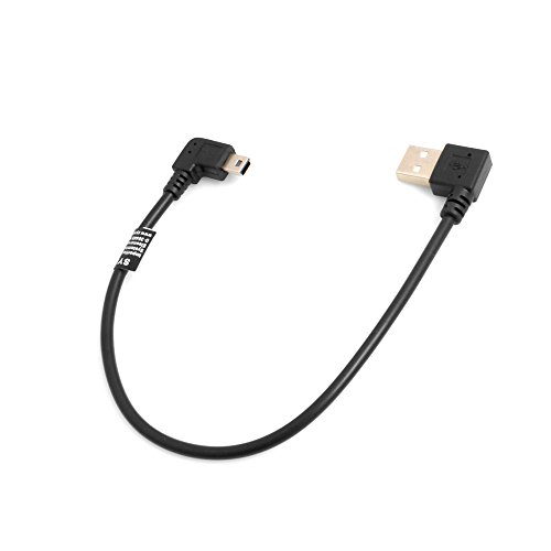System-S Mini USB 90&deg; Kabel Links gewinkelt Winkelstecker auf USB Typ A (Male) 90&deg; Links gewinkelt Kabel Datenkabel Ladekabel 26 cm