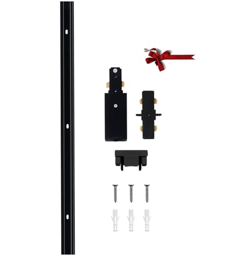 Rail d'éclairage type H noir 3 fils avec connecteur I pour luminaire 120V