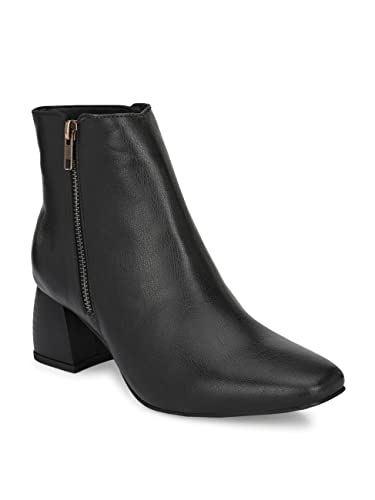 Image of EL PASO Leather Formal High Heel Chelsea Boots for Women