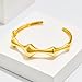 Cicy Bell 18k Gold Plated Cuff Bangle Bracelet for Women Bone Joint Wide Open Vintage Bracelets Trendy Birthday Jewelry Gifts