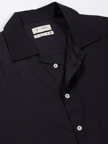 Image of Thomas Scott Men Half Sleeves Camp Collar Oversize Fit Solid Casual Shirt