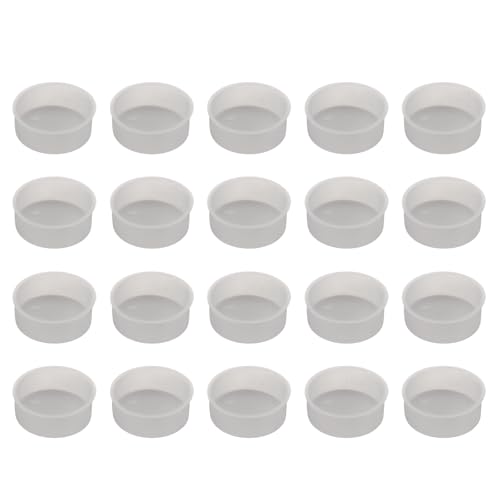 Image of uxcell 20pcs Plastic Hole Cover Plug for 35mm(1 3 /8 inch) Concealed Hinge Cup and Screw Hinge Hole Plugs Covers for Kitchen Cabinet Furniture, Light Gray