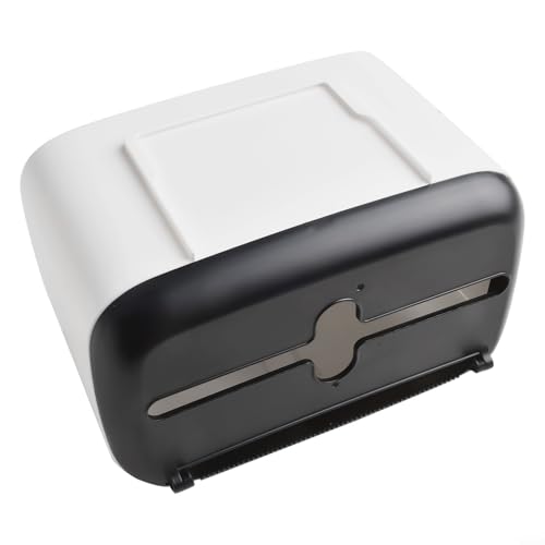 Honseadek Dual Hydrophobic - Outlet 205 x 140 x 125 mm - Soporte para toallas de papel de baño, montaje en pared, transparente, con estante para rollos Absps gris/negro (B)