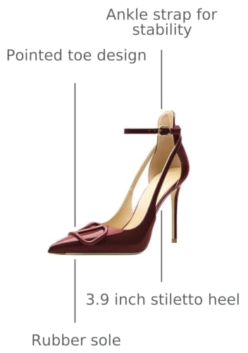 Image of Women's Pointed-Toe Bag-Toe Strappy High-Heeled Shoes Sexy Stiletto Pumps