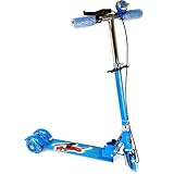 Twin sty Foldable 3-Wheeled Kick Scooter with Extra Wide LED Light Wheels, Any Height Adjustable Handlebar and Strong Thick Deck for Children from 3-14yrs, Kick Scooter(1PCS) (Multicolor)
