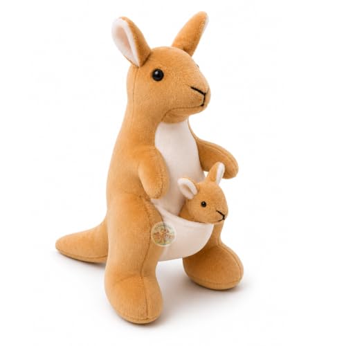 Image of Chi-Chimpu Toyss Kangaroo Soft Toy 34 cm with Baby Joey Plush | Ultra Soft Stuffed Animal | Cute Cuddly Plush Toy for Kids, Boys & Girls | Birthday Gift | Home Decor | Brown