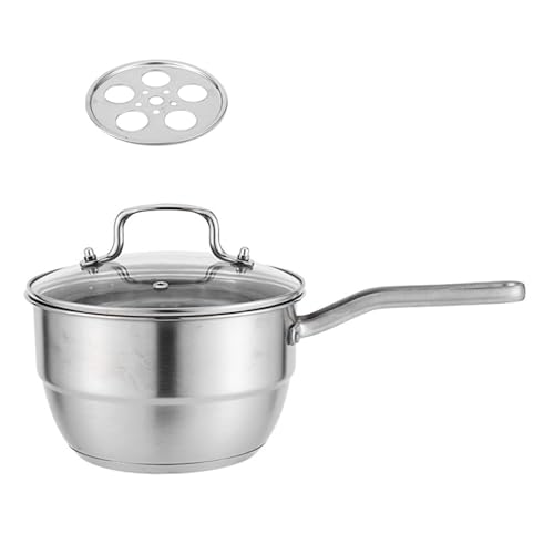 Ollas de vapor de acero inoxidable de doble capa que ahorran espacio con asa y tapa de vidrio para el hogar, uso en la cocina, olla de leche de acero inoxidable de doble capa