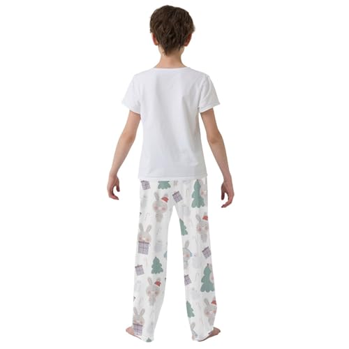 Boys' Pants Christmas Animal Cute Rabbit Candy Long Bottoms Jogger Pants Elastic Waist Trousers with Pockets S-XL3