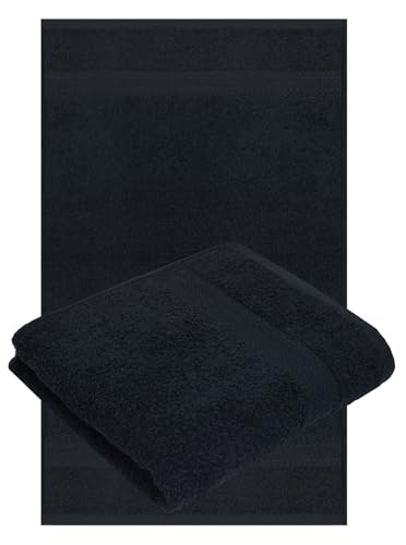 Betz 2-TLG. Handtuch-Set Premium 100% Baumwolle 2 Handtücher 50x100 cm Farbe schwarz