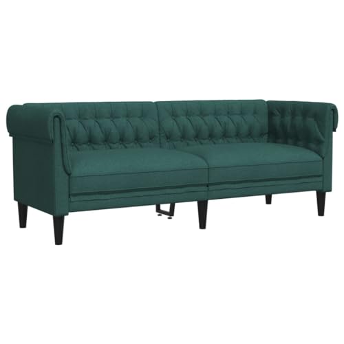 Hommdiy Chesterfield Sofa, Couch mit Armlehnen Rückenlehne Stützbeine, Polstersofa für Wohnzimmer, Couchgarnitur, Modern Sofa,3-Sitzer,Dunkelgrün – Bild 4