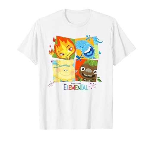Pixar Elemental Group Box With Ember, Wade and Clod Camiseta | Ya disponible en tu tienda friki favorita! En mundofriki.es!