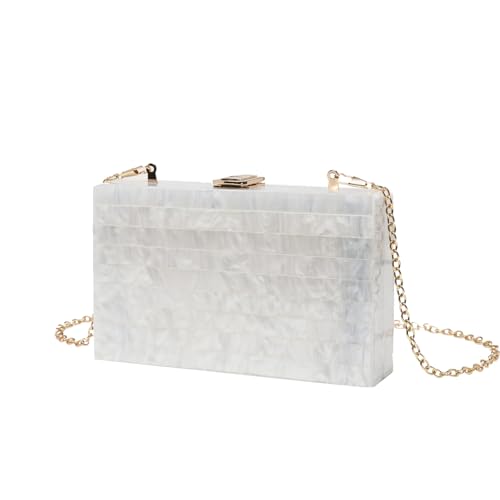 Sac à bandoulière en acrylique nacré CZKE pour femme à rayures élégantes