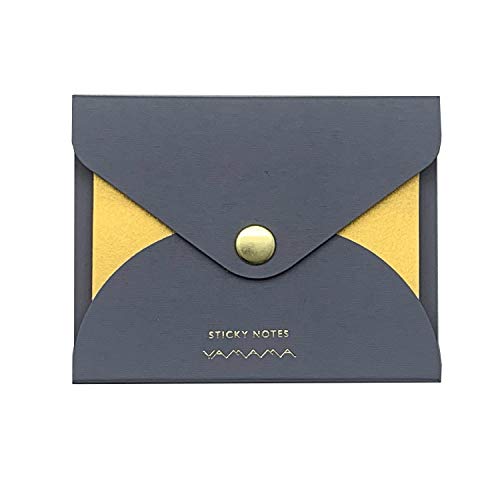 Yamama Sticky Notes Cover Azul Oscuro | Post Its De Japón Con Los Colores Dorados