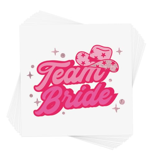 Flash Tattoos YEEHAW TEAM BRIDE set of 10 individual premium waterproof metallic pink foil temporary...