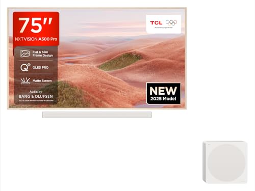 TCL NXTVISION A300 PRO 75 Zoll QLED PRO Fernseher, 4K UHD Art TV, Magnetisches Rahmendesign, Ai”Art Kunstgalerie, Mattes Display, Google Smart TV