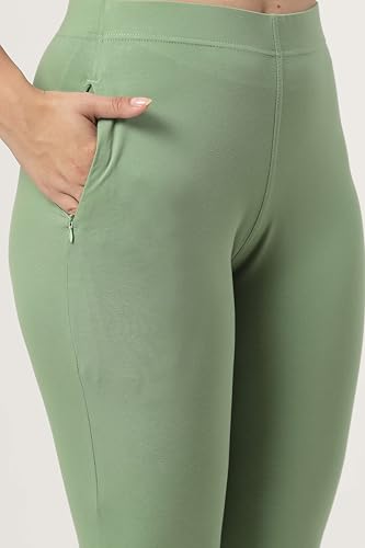 Image of ON&ON Women's Cotton Stretchable Slim Fit Straight Pants Trouser for Casual Wear and Office Wear