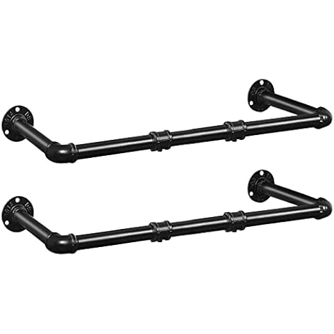 HOOBRO Riel para Ropa de Tubo Industrial Juego de 2, Carga hasta 50 kg, Montado en la Pared EBK10BJ01 Cover