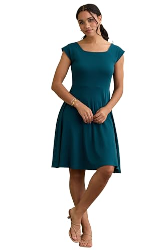 Image of Fair Indigo Women's 100% Organic Pima Cotton Ballet Neck Dress