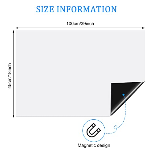 Crtiin 4 Pack Magnetic Whiteboard Contact Paper 39 X 18 Inch Magnetic Self Adhesive Dry Erase Sticker For Wall Erasable Soft White Board Wall Paper For Home Office Classroom Homeschool Kids #TOP1