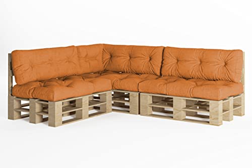 chilly pilley Coussin De Palette EU Flocons De Mousse pour Meublespalette Dossier De Canapé Coussin De Siège Coussin Latéral Ensemble Coussins Nombreuses (7er Set...