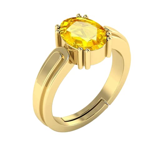 Yellow Sapphire Stone Unisex Ring For Wedding And Party 7.00 Carat Handmade Jewelry Gift By RRVGEMS