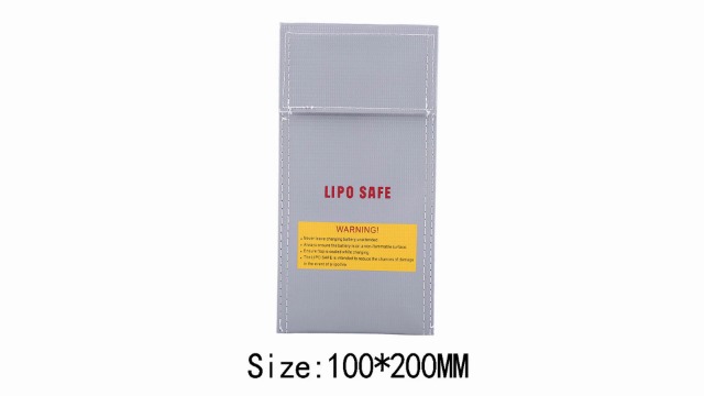 Sac Lipo Sécurisé Ignifuge LYSHOOCE - Pochette Anti-Feu Pour Batterie LiPo Drone Et RC (185x75x60mm)