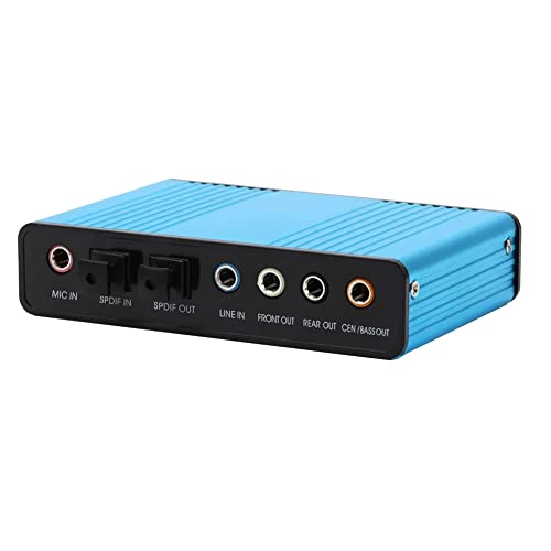 Lodokdre Tarjeta de sonido, tarjeta de sonido externa de 6 canales USB 2.0 externa 7.1 5.1 sonido envolvente óptico S/PDIF adaptador de tarjeta de sonido