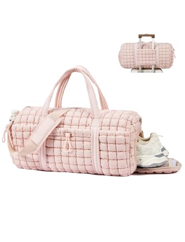 CLUCI Quilted Duffel Bag for Women Bundles with Wristlet Wallet for Women2