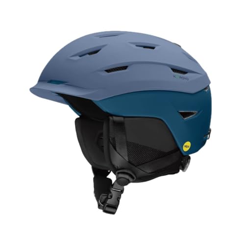 Smith Level Helmet for Men – Adult Snowsports Helmet with MIPS Technology + Zonal Koroyd Coverage – Lightweight Protection for Skiing & Snowboarding – Matte Granite Blue/Mediterranean, Large