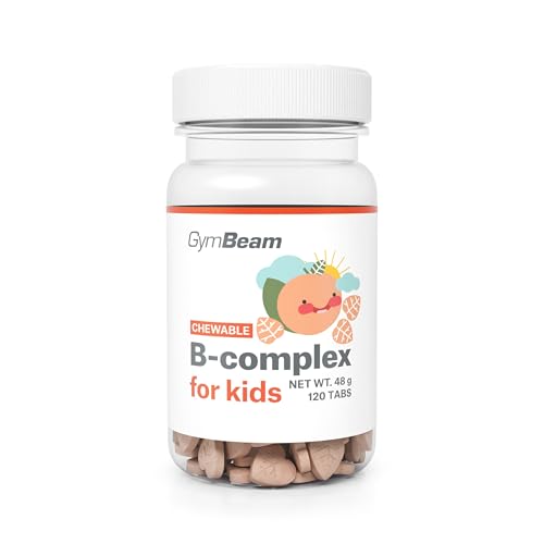 GymBeam B-Komplex Kautabletten für Kinder - B-Vitamine & Vitamin C zur Unterstützung der Immunfunktion, Herzgesundheit und Verringerung von Müdigkeit, B-Komplex für Kinder zum Kauen, 120 tab