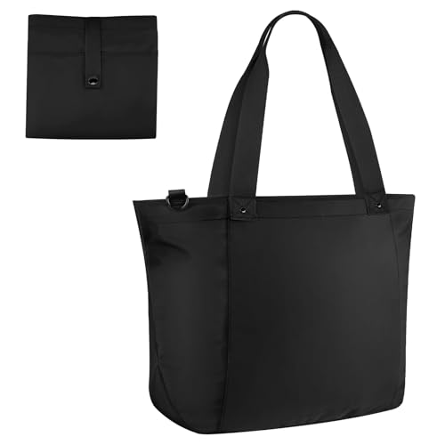 Tote Bag for Women, Lightweight Foldable Tote Bag Zipper Shoulder Case Large Top Handle Handbag for Travel Work Gym