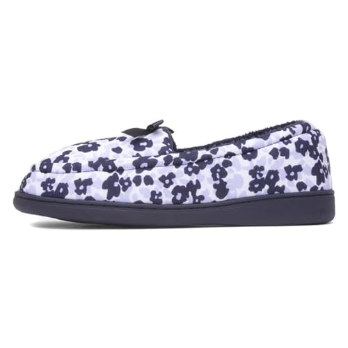 The Slipper Company Womens Navy Floral Moccasin - Size 3 UK - Blue