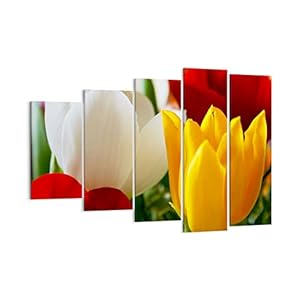 Schilderij op canvas – Print Wandschilderij – tulpenvaas boeket – 150x100cm – Canvas Print Schilderij – Wandafbeelding – Afdrukken op Canvas – Wandfoto – Kunstdruk – Wanddecoratie – EG150x100-1366