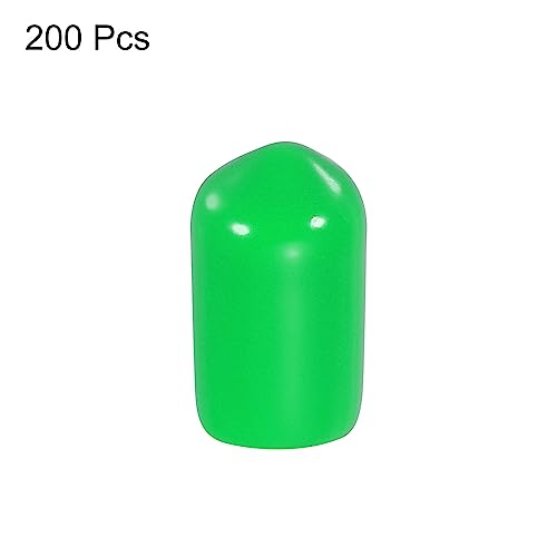 Image of MECCANIXITY 200pcs 5 /16 inch(8mm) Rubber End Caps Cover PVC Vinyl Screw Thread Protector Round Wire Shelf Caps for Screw Bolt Pipe Fence Post, Green